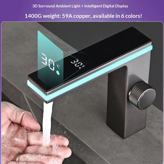 Smart Digital Display Ambient Light Hot And Cold Water Faucet