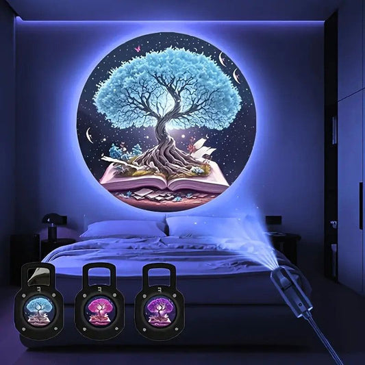 Projector Lamp Home Ambient Light Tree Of Life Background Wall