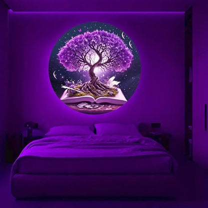 Projector Lamp Home Ambient Light Tree Of Life Background Wall