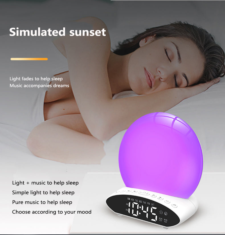 Wake-up Light Can Simulate Sunrise Sunset Time Projection Night Light Music Alarm Clock