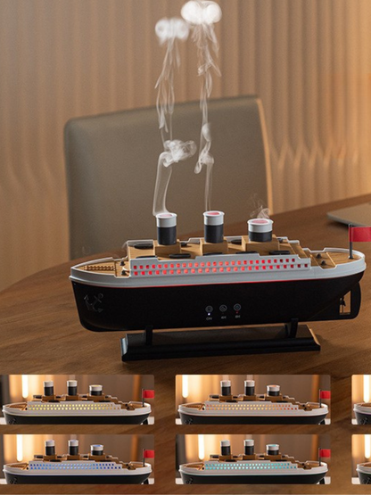 Creative Retro Steamboat Aroma Diffuser & Humidifier – Sail into Relaxation with Jellyfish Mist Magic