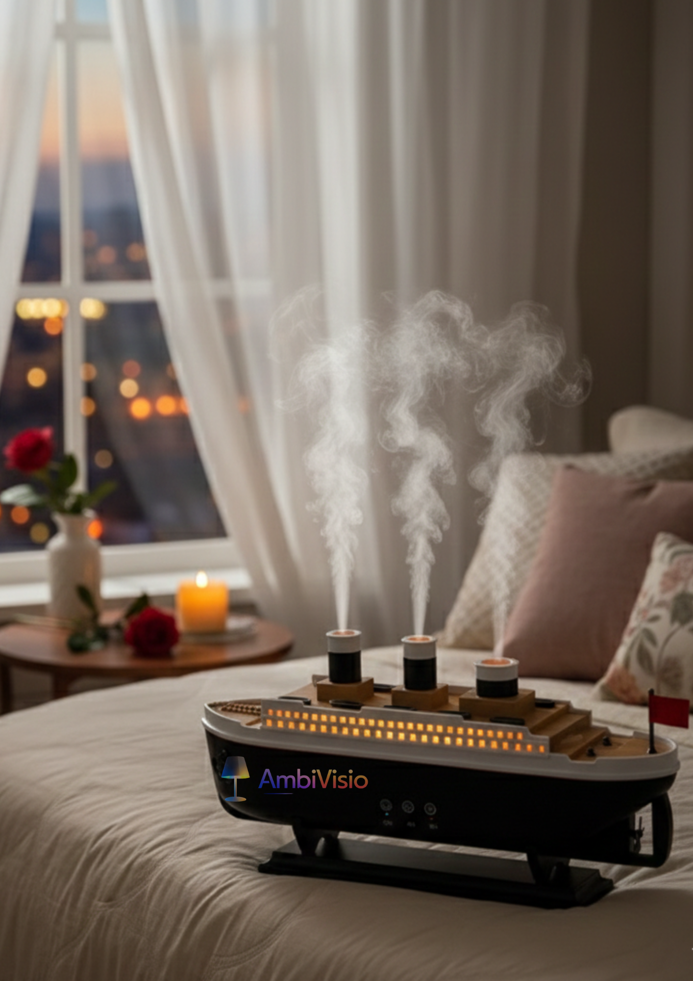 Creative Retro Steamboat Aroma Diffuser & Humidifier – Sail into Relaxation with Jellyfish Mist Magic