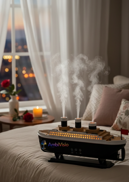 Creative Retro Steamboat Aroma Diffuser & Humidifier – Sail into Relaxation with Jellyfish Mist Magic