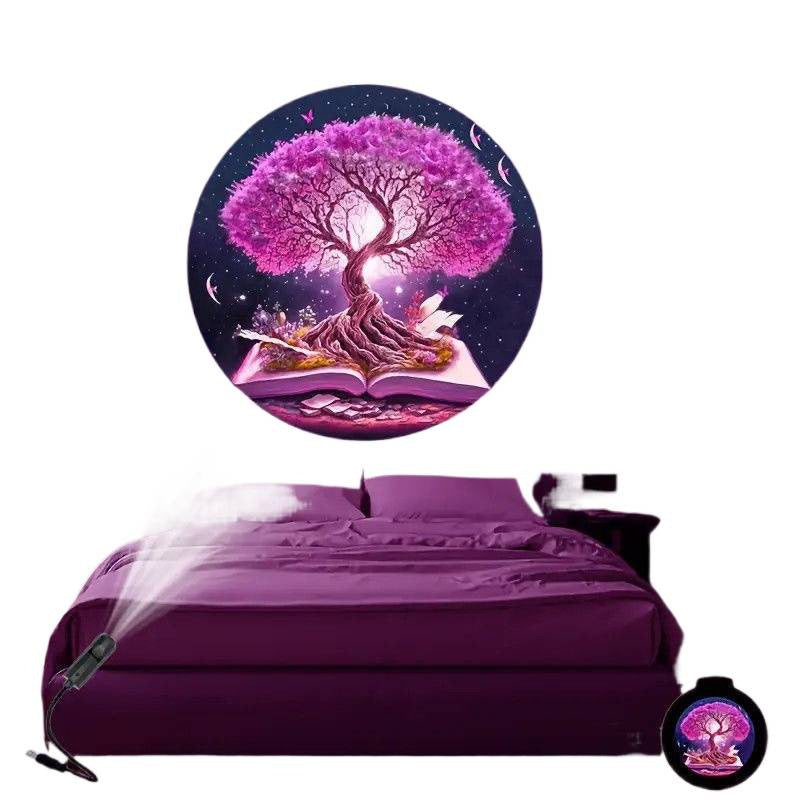 Projector Lamp Home Ambient Light Tree Of Life Background Wall