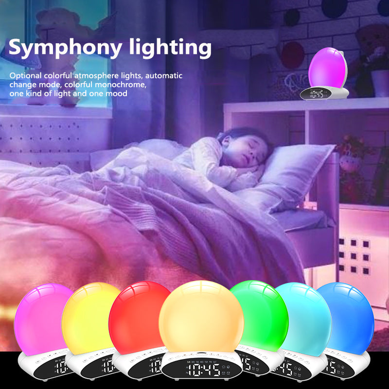 Wake-up Light Can Simulate Sunrise Sunset Time Projection Night Light Music Alarm Clock